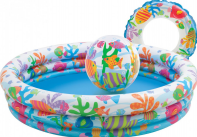 Детский бассейн надувной Intex Аквариум с мячом и кругом 132*28см 59469