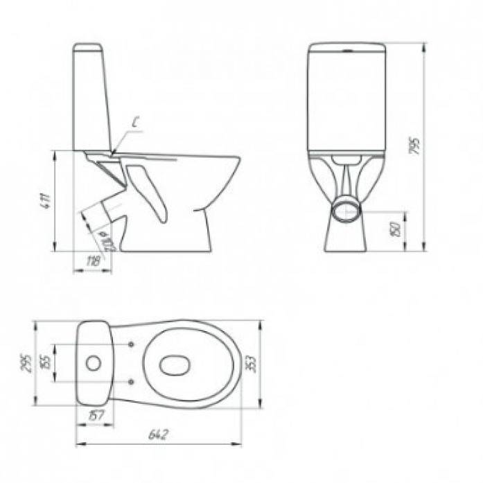 - Cersanit JUST 031  S-KO-JUS031-3/6-PL-w