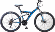 Горный велосипед Stels Focus MD 26 2018 LU073823 черный/синий