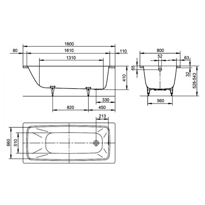   Kaldewei Cayono 751 275100013001 180x80   easy-clean