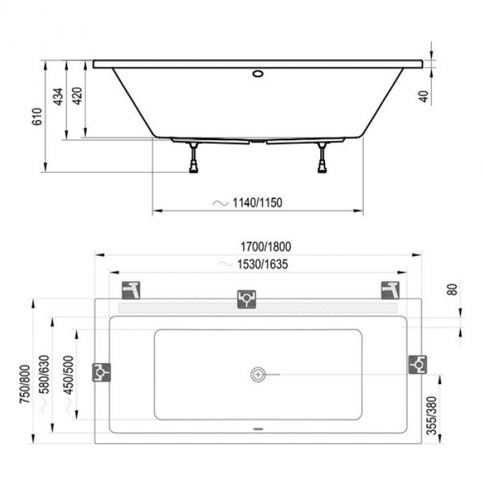   Ravak Formy 01 C881000000 180x80 