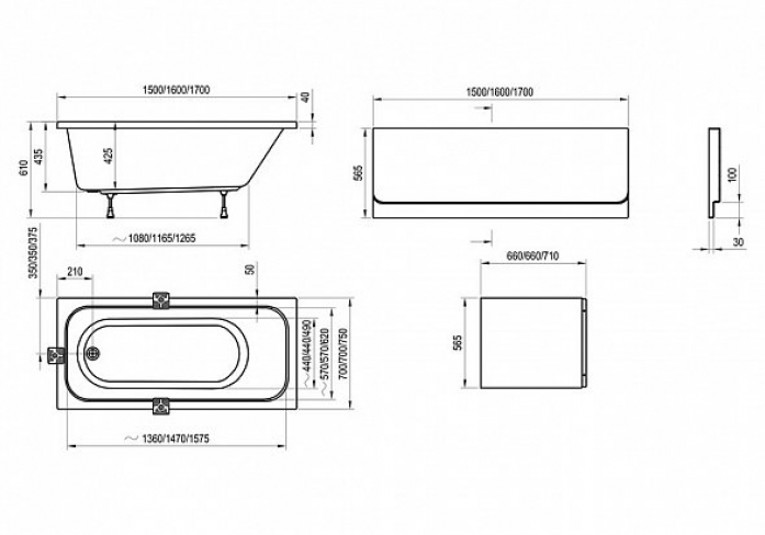   Ravak Chrome C721000000 150x70 