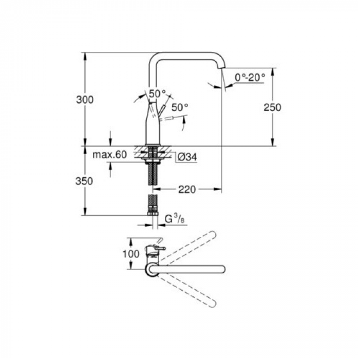 Смеситель для кухни grohe essence new 30269al0