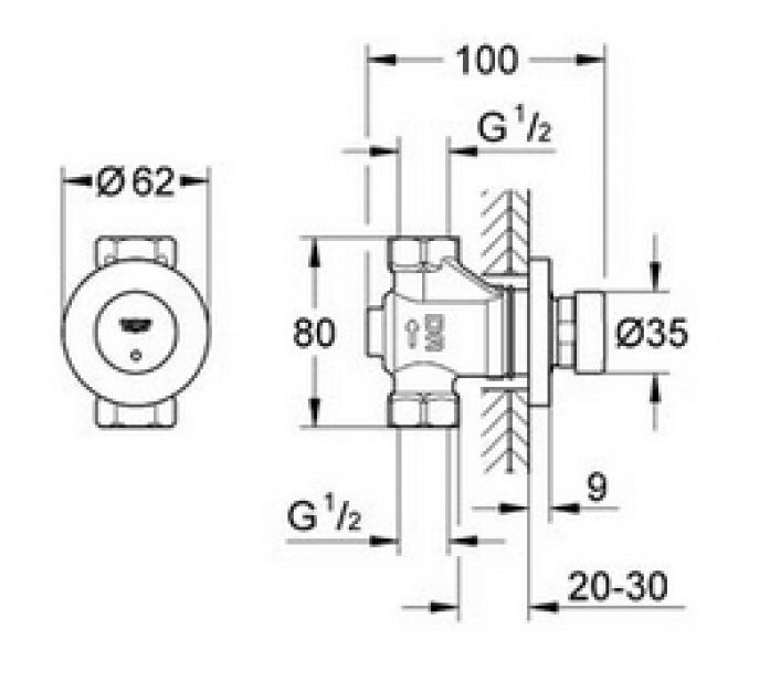  GROHE Euroeco Cosmopolitan T 36268000