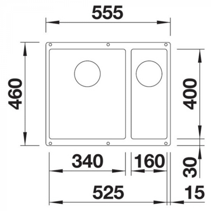   Blanco SUBLINE 340/160-U SILGRANIT 523552   