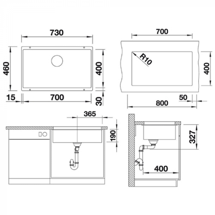   Blanco SUBLINE 700-U 523451 