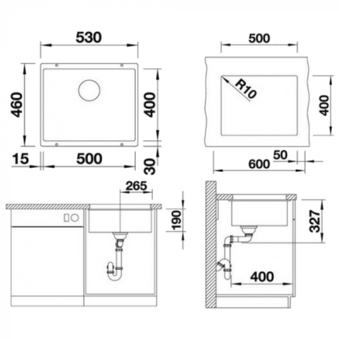   Blanco SUBLINE 500-U 523433 InFino  