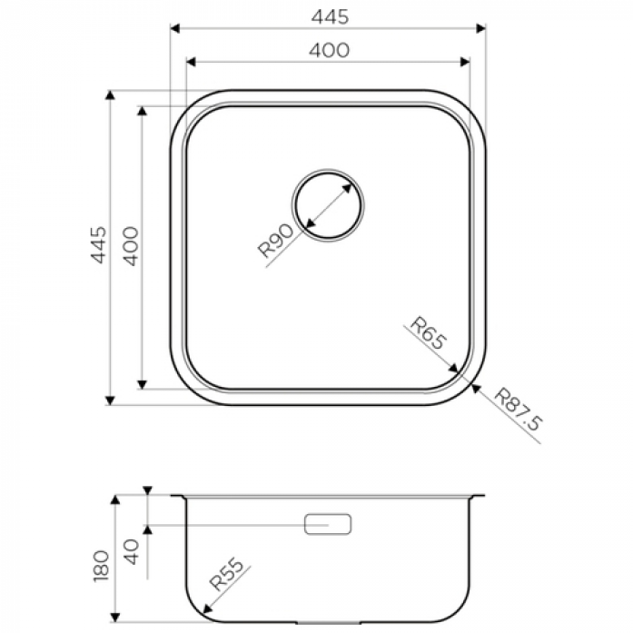   Omoikiri Quadro OMI 44-U/IF-IN . 4993494