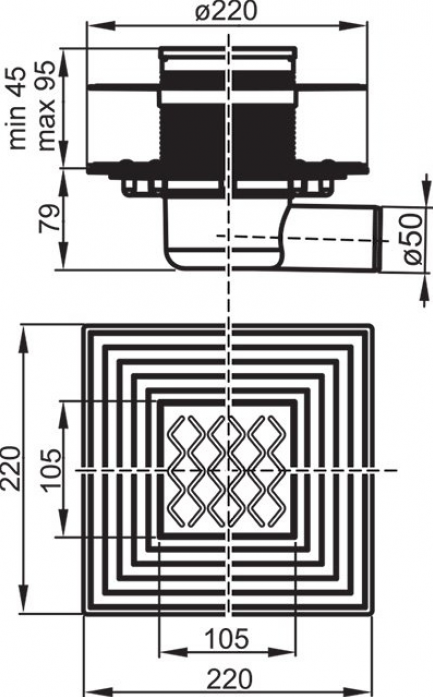   Ravak SN501 105x105/50 X01435