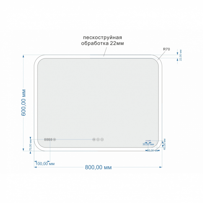  Cersanit Design Pro KN-LU-LED070*80-p-Os  