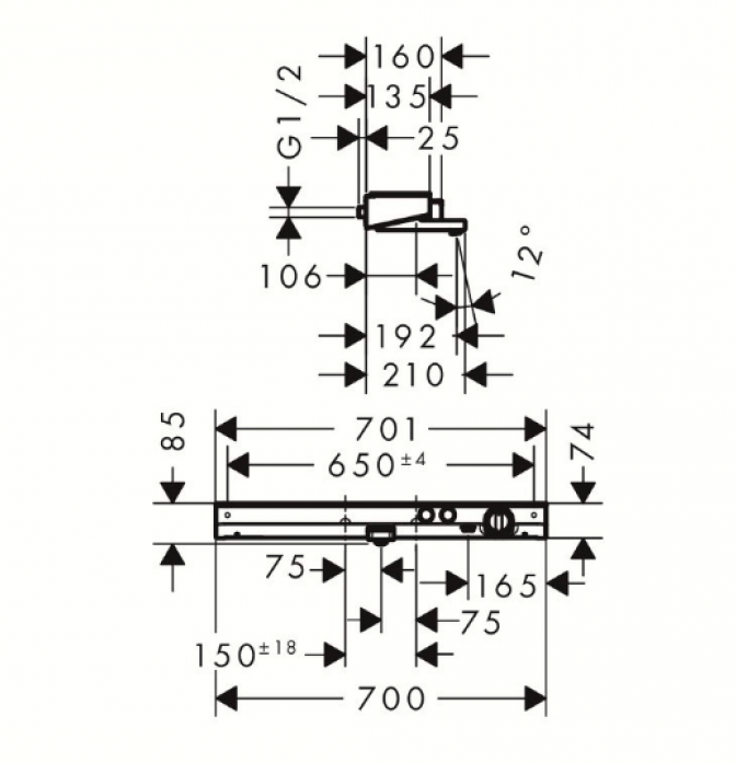     Hansgrohe ShowerTabletSelect 700 13183000