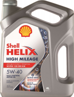 Масло моторное синтетическое SHELL Helix High Milleage 5W40 4 л 550050425