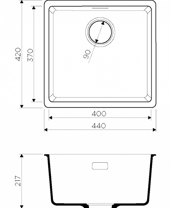   Omoikiri Kata 44-U-BL  4993403