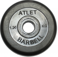 Диск обрезиненный MB Barbell Диск обрезиненный d 31 мм чёрный 1,25 кг Atlet