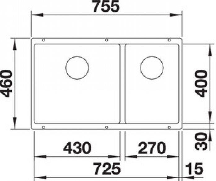  Blanco Subline 430/270-U Silgranit PuraDur 523152  