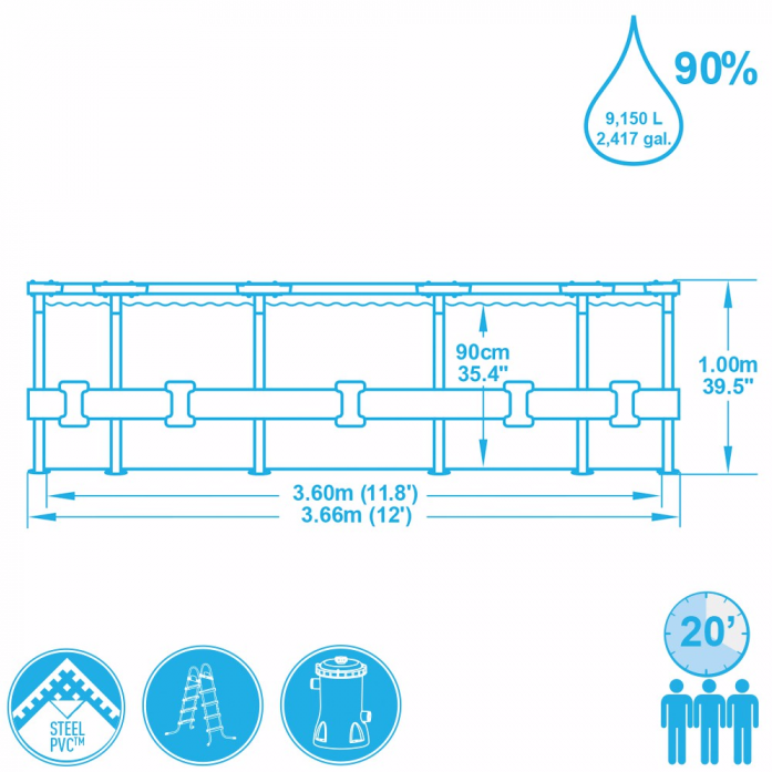   BestWay Steel Pro Max 366*100 56418
