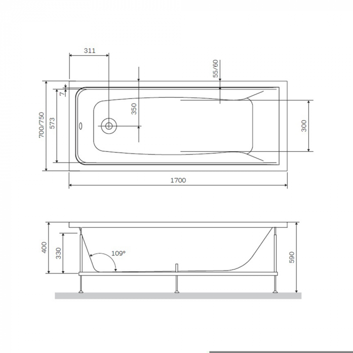    Am.Pm Gem W90A-170-070W-R 