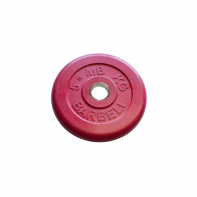 Диск обрезиненный MB Barbell Диск обрезиненный d 31 мм цветной 5,0 кг (красный)