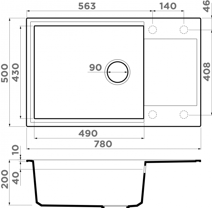   Omoikiri Sakaime 78-LB-BL  4993900