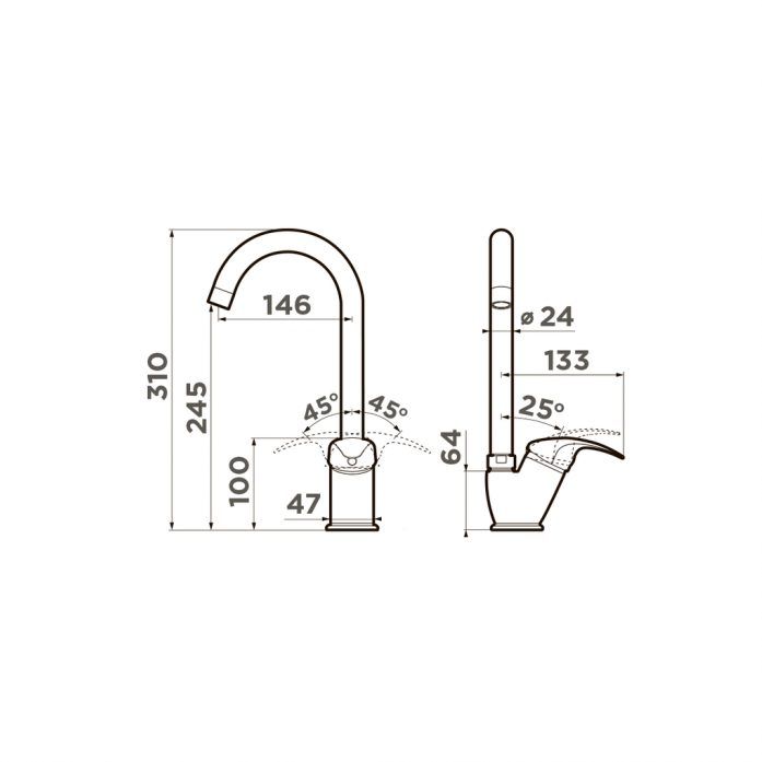    Omoikiri Umi-GR leningrad grey 4994266