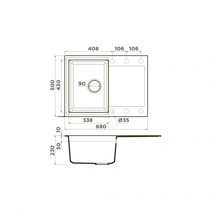   Omoikiri Sakaime 68-WH  4993126