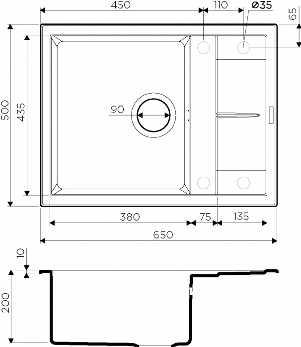   Omoikiri Sumi 65-BL  4993670