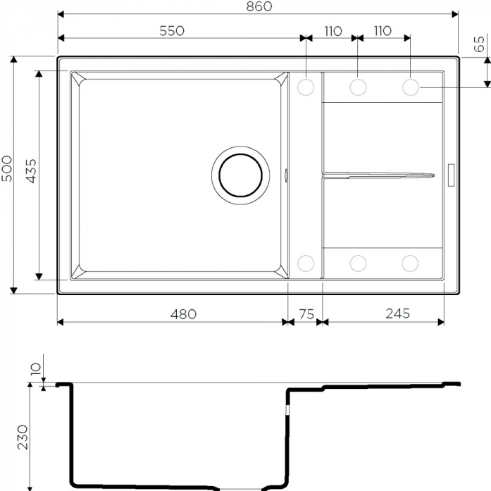   Omoikiri Sumi 86-BE  4993647