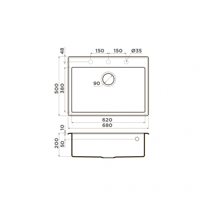   Omoikiri Tedori 68-BE  4993965