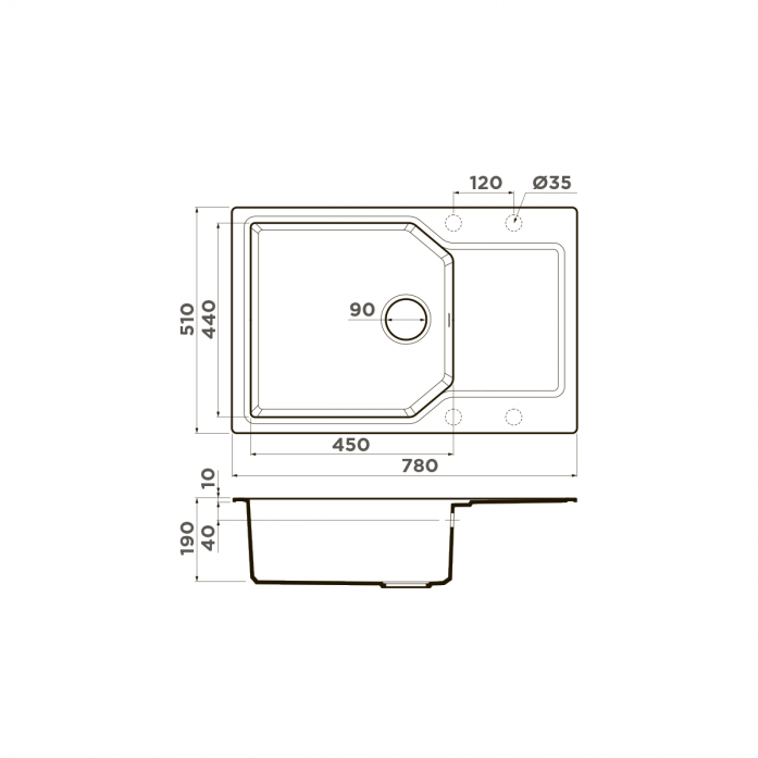   Omoikiri Yonaka 78-LB-BL  4993341