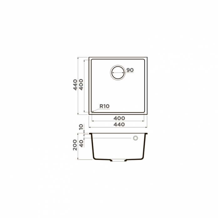   Omoikiri Bosen 44-U-BL  4993595