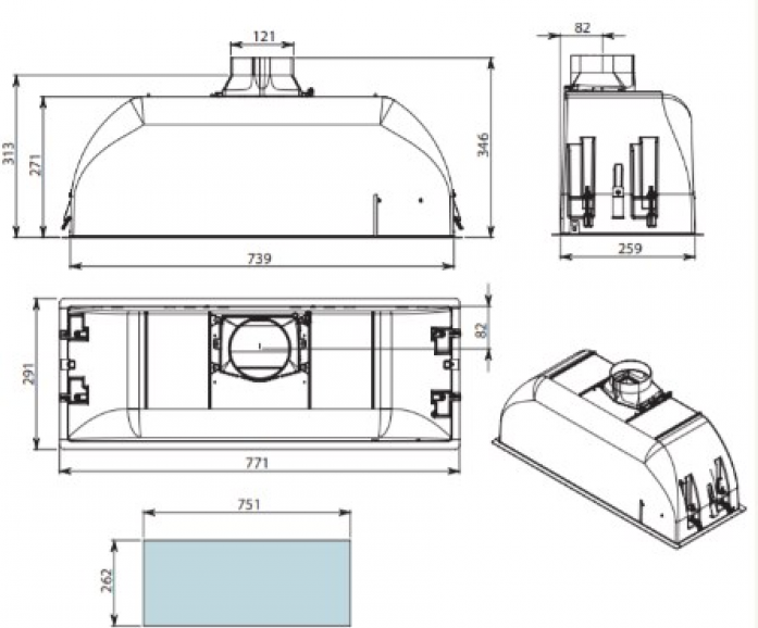   Falmec Built-in Burano 70 BK CBIN70.E9P2#ZZZN460F