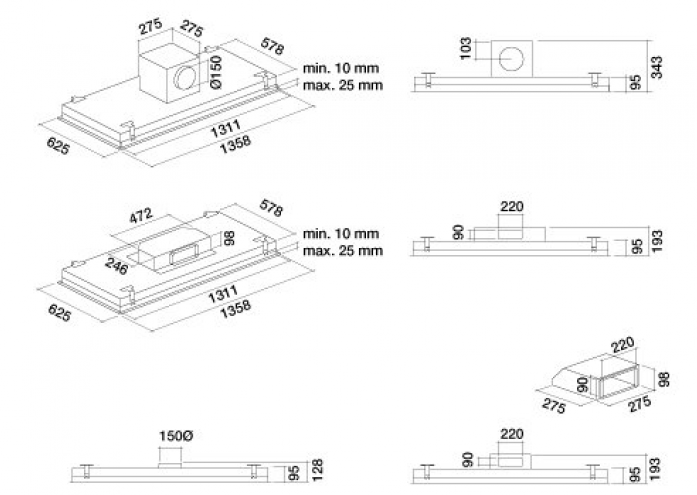   Falmec Nuvola Is White 140 () CNUI40.03P2#ZZZB400N