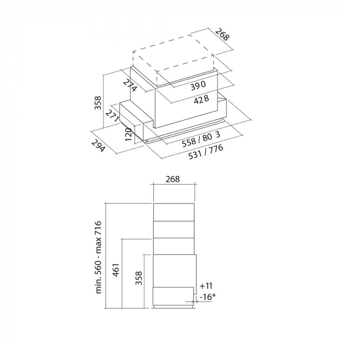   Falmec Gruppo Incasso E-ION 50 CGXW50.E0P6#ZZZI441F