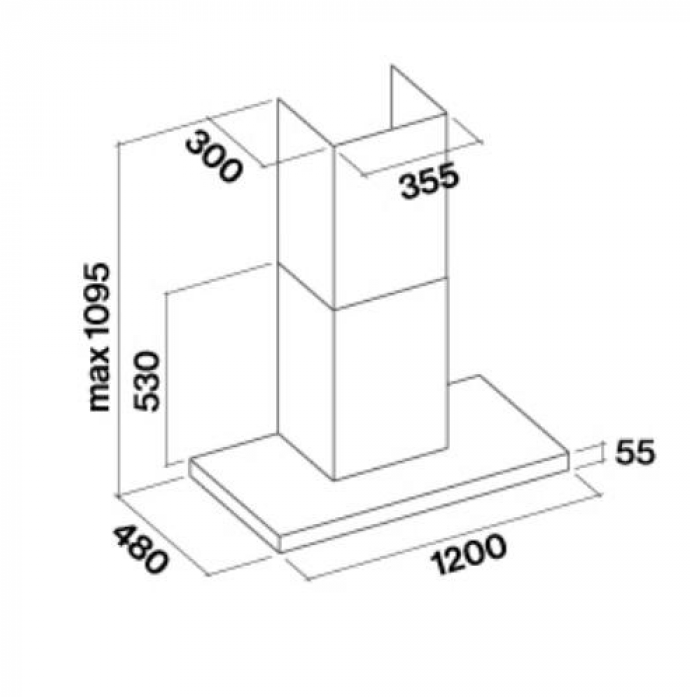   Falmec Lumina NRS Glass Black 120 CLMN20.00P2#NROI490F