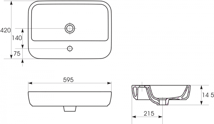  Cersanit Caspia 60 Square S-UM-CAS60/1-S-w