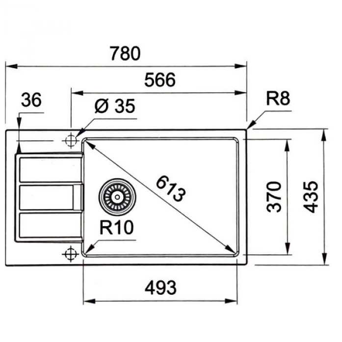   Franke S2D 611-78 XL/435 (143.0628.368) 