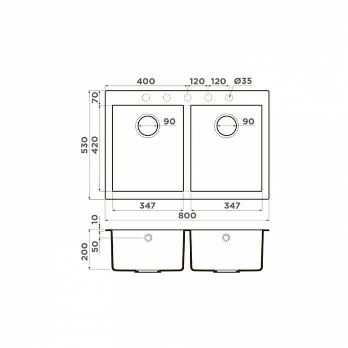   Omoikiri BOSEN 80-2 BL  4993836