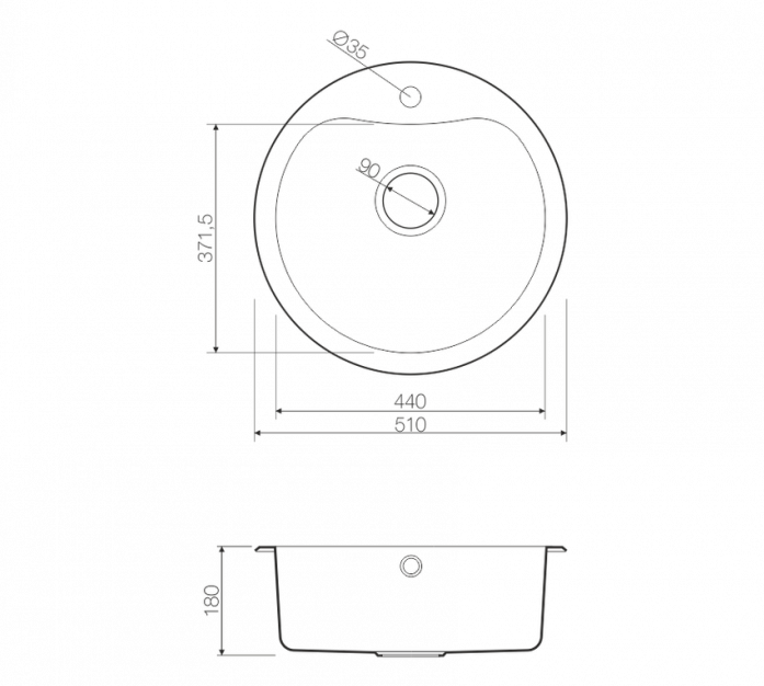   Omoikiri Saroma OSA-51-1-IN . 4993007