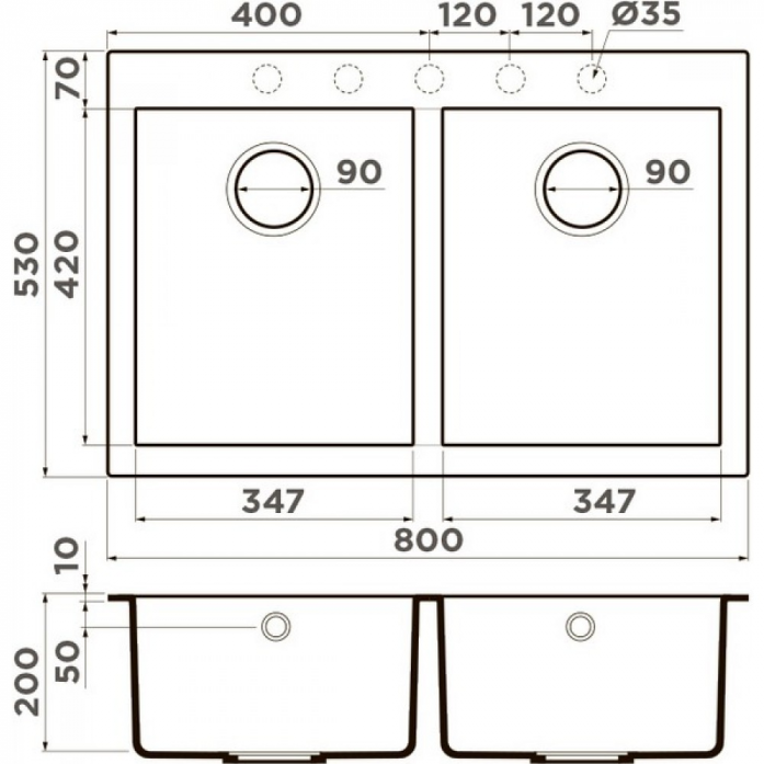   Omoikiri Bosen 80-2-CH  4993841