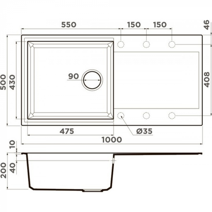   Omoikiri Sakaime 100-WH   4993887