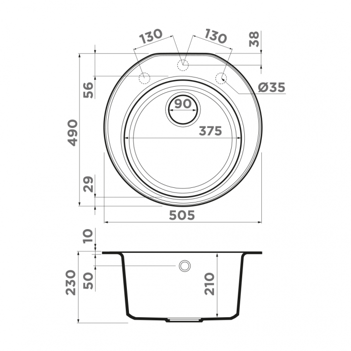   Omoikiri Miya 50R-BE  4993504