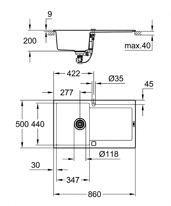  GROHE K500 50-C 86/50   31644AT0