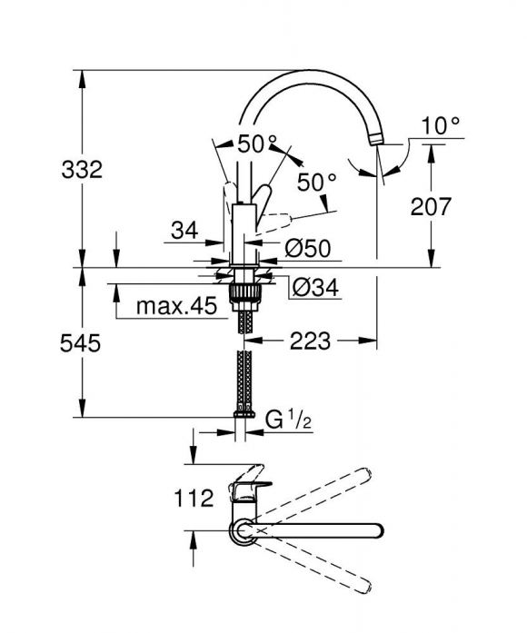    GROHE BauCurve 31231001 