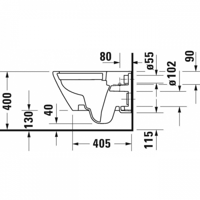   Duravit D-Neo 2577090000 Rimless 37x54 