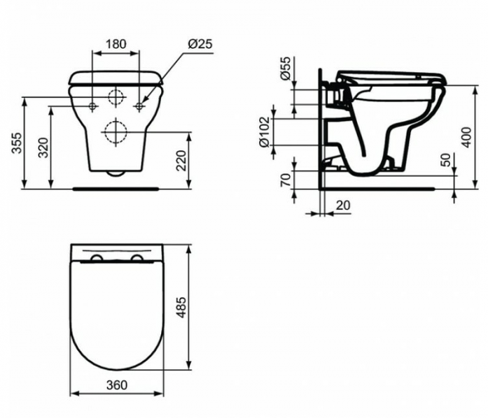  Ideal Standard Exacto Rimless R002601    