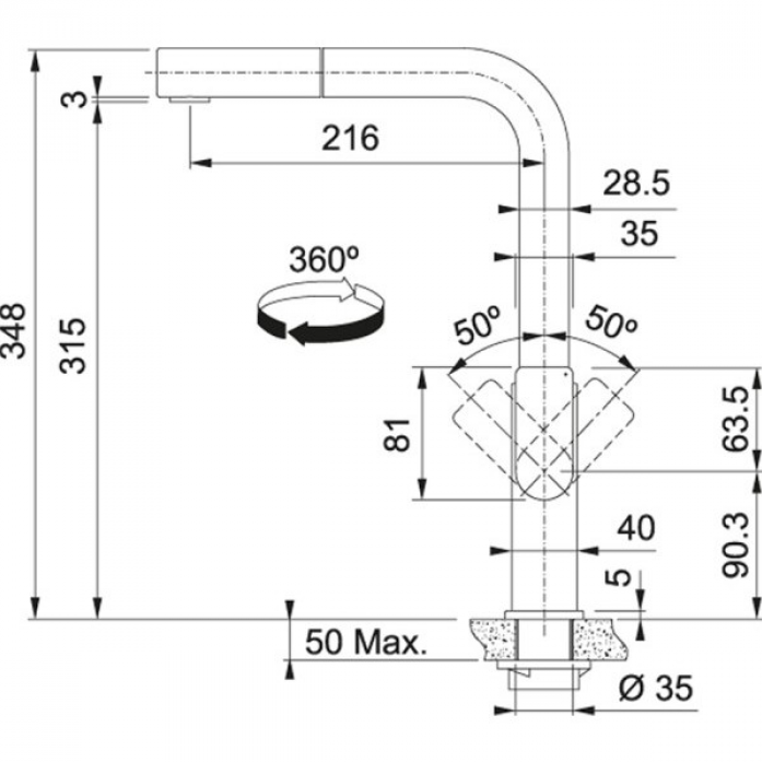  Franke Mythos Nozzle 115.0547.853  