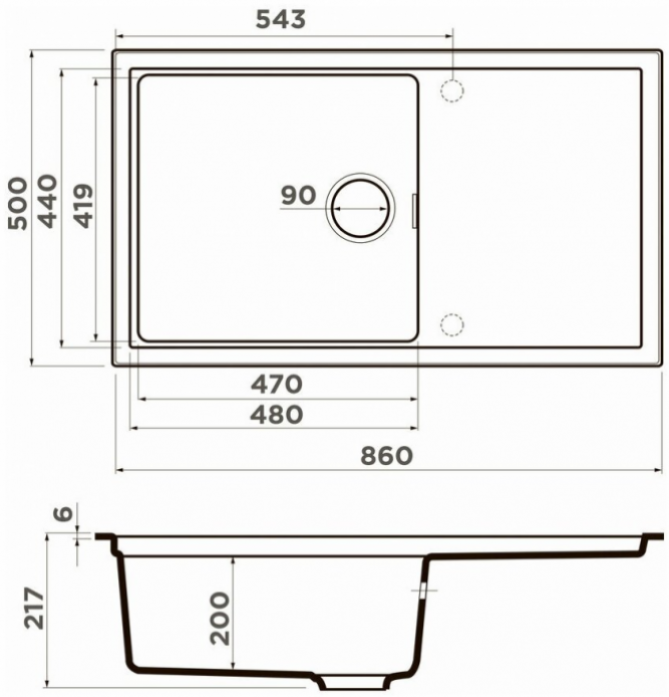  Omoikiri Sintesi 86-GR Artceramic/Leningrad grey 4997134