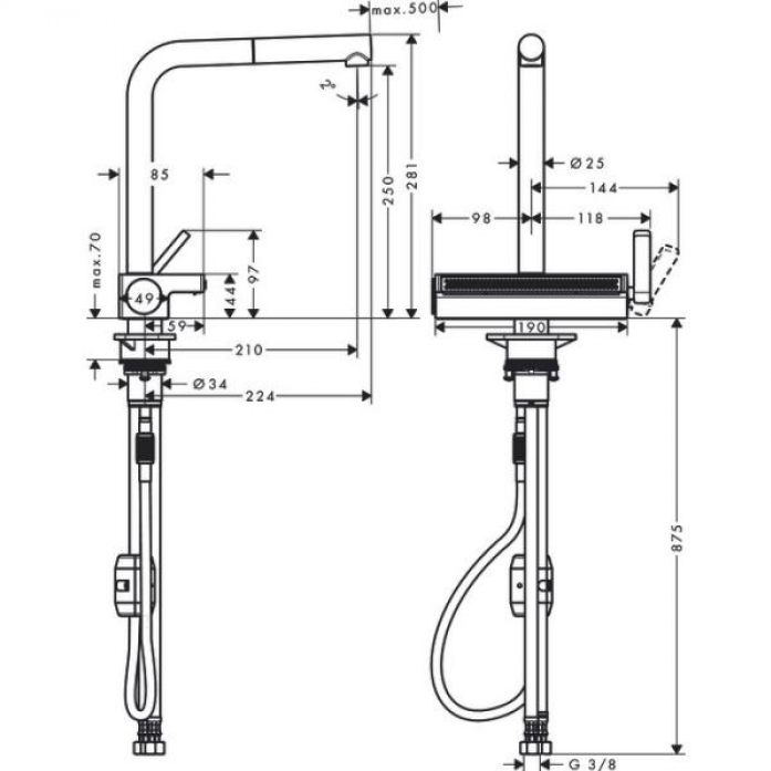    Hansgrohe Aquno Select M81 250 73836000 