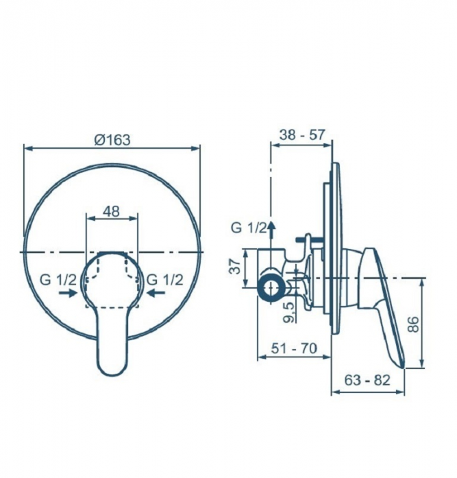     Ideal Standard ALPHA BD125AA  (A7184AA + B961368AA + A2403AA + BC807AA )