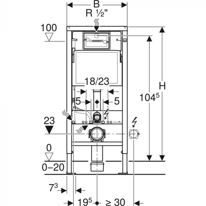     Geberit Duofix 458.163.21.1    Delta    Delta30 